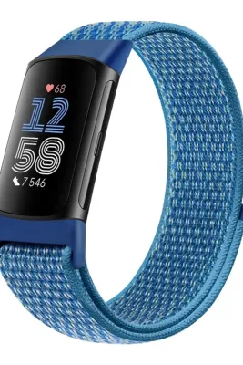 MarkaCase Fitbit Charge 5 İçin Dokuma Kordon - Mavi