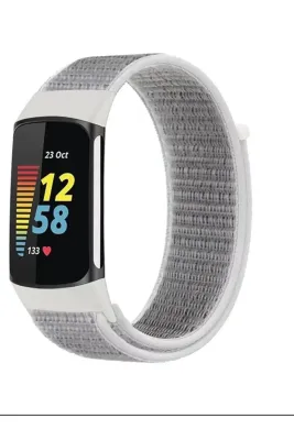 MarkaCase Fitbit Charge 6 İçin Dokuma Kordon - Beyaz