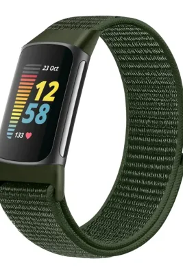 MarkaCase Fitbit Charge 6 İçin Dokuma Kordon - Koyu Yeşil