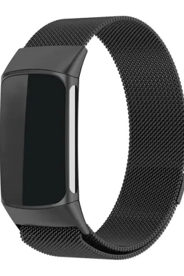 MarkaCase Fitbit Charge 6 Için Manyetik Metal Saat Kordonu - Siyah