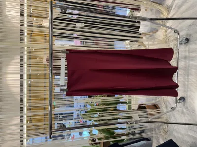 DİA DİSENO Maxi Bordo Saten Etek