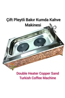 SAFİR ÇAY KAZANLARI Çift ısıtıcılı Bakır Kumda Kahve Makinesi Büyük Boy Kumda Kahve Cihazı Safir Kumda Kahve