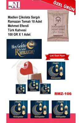 Madlen Çikolata Sargılı Ramazan Temalı 10 Adet - Mehmet Efendi Türk Kahvesi 100 GR X 1 Adet