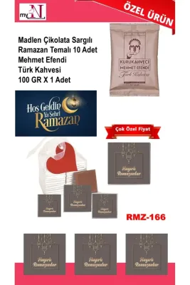 Madlen Çikolata Sargılı Ramazan Temalı 10 Adet - Mehmet Efendi Türk Kahvesi 100 GR X 1 Adet