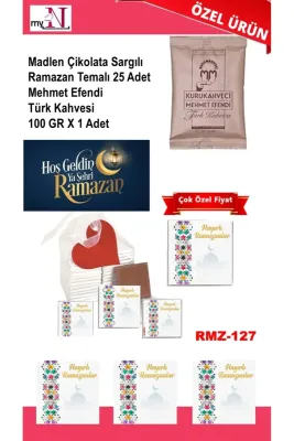 Madlen Çikolata Sargılı Ramazan Temalı 25 Adet - Mehmet Efendi Türk Kahvesi 100 GR X 1 Adet