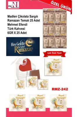 Madlen Çikolata Sargılı Ramazan Temalı 25 Adet - Mehmet Efendi Türk Kahvesi 6GR X 25 Adet