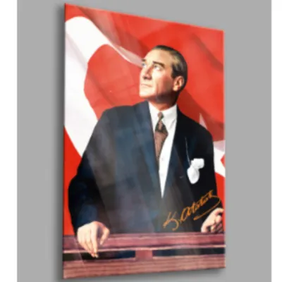 BALERA Atatürk 02 Cam Tablo-Atatürk Tablosu