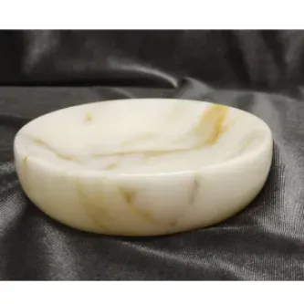 Pergamon Gold Mermer Katı Sabunluk Gerçek Mermer El Yapımı