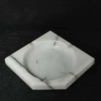 Pergamon Üçgen Mermer Küllük Kül Tablası Gerçek Mermer Tek Adet