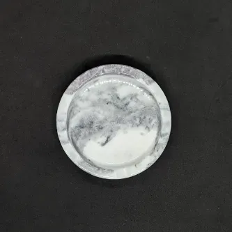 Pergamon Mermer Yuvarlak Kül Tablası Gerçek Mermer Leylak Mermeri