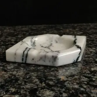Pergamon Leylak Üçgen Mermer Küllük Gerçek Mermer Tek Adet